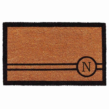 Calloway Mills Monogram Door Mat, Black, Natural, 18 in W x 30 in L 153071830N
